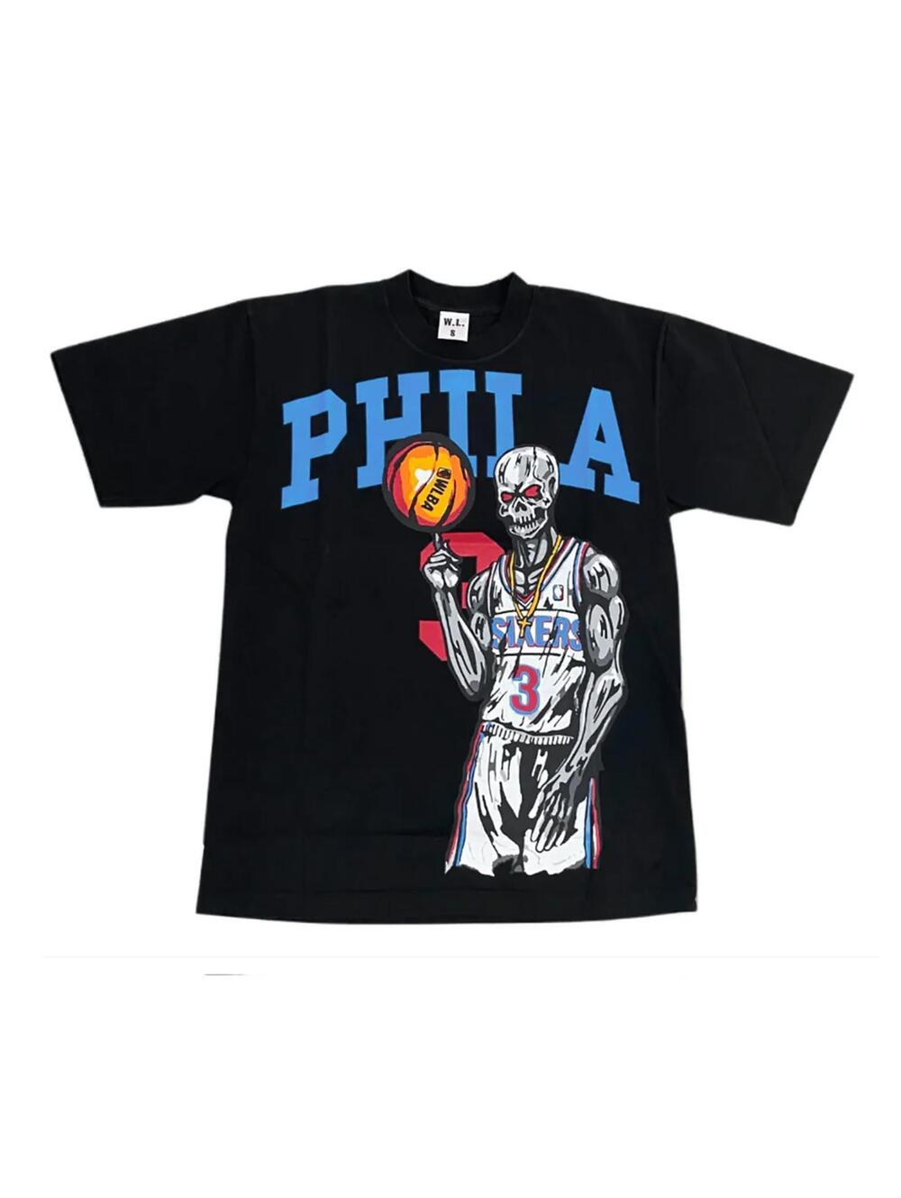 Warren Lotas x Philadelphia 76ers Iverson Black Tee - Large